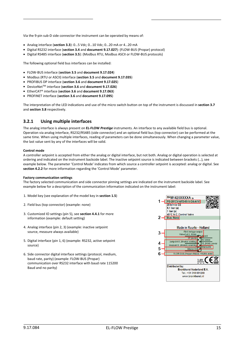 Using multiple interfaces, 1 using multiple interfaces | Bronkhorst EL-FLOW Prestige User Manual | Page 15 / 49