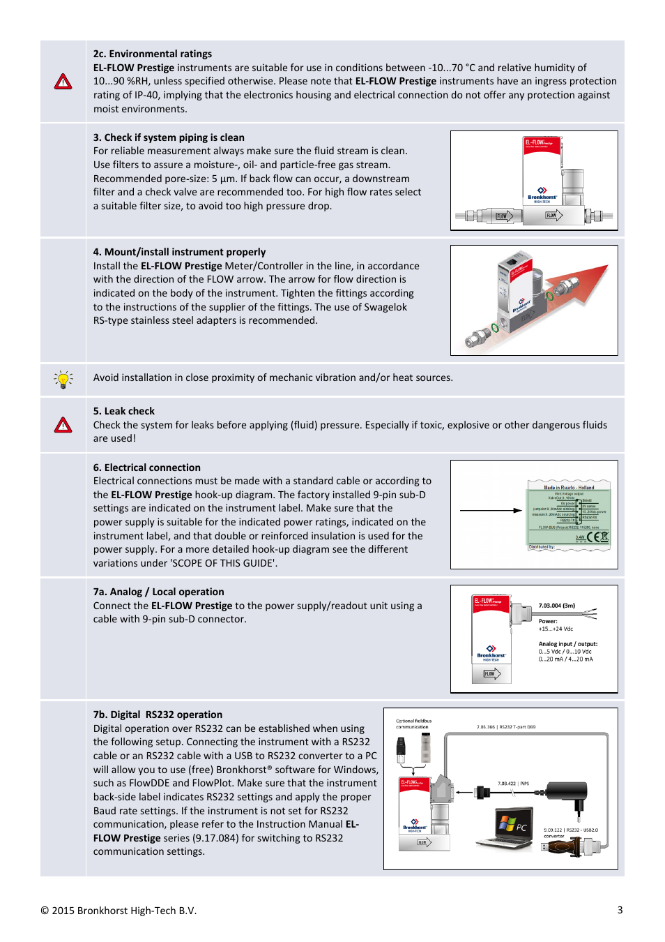 Bronkhorst EL-FLOW Prestige Quick Start User Manual | Page 3 / 4