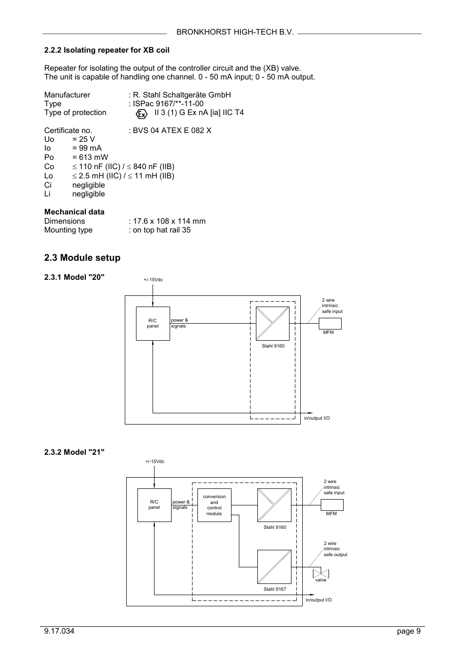 3 module setup | Bronkhorst R Modules for Ex-proof applications User Manual | Page 9 / 16