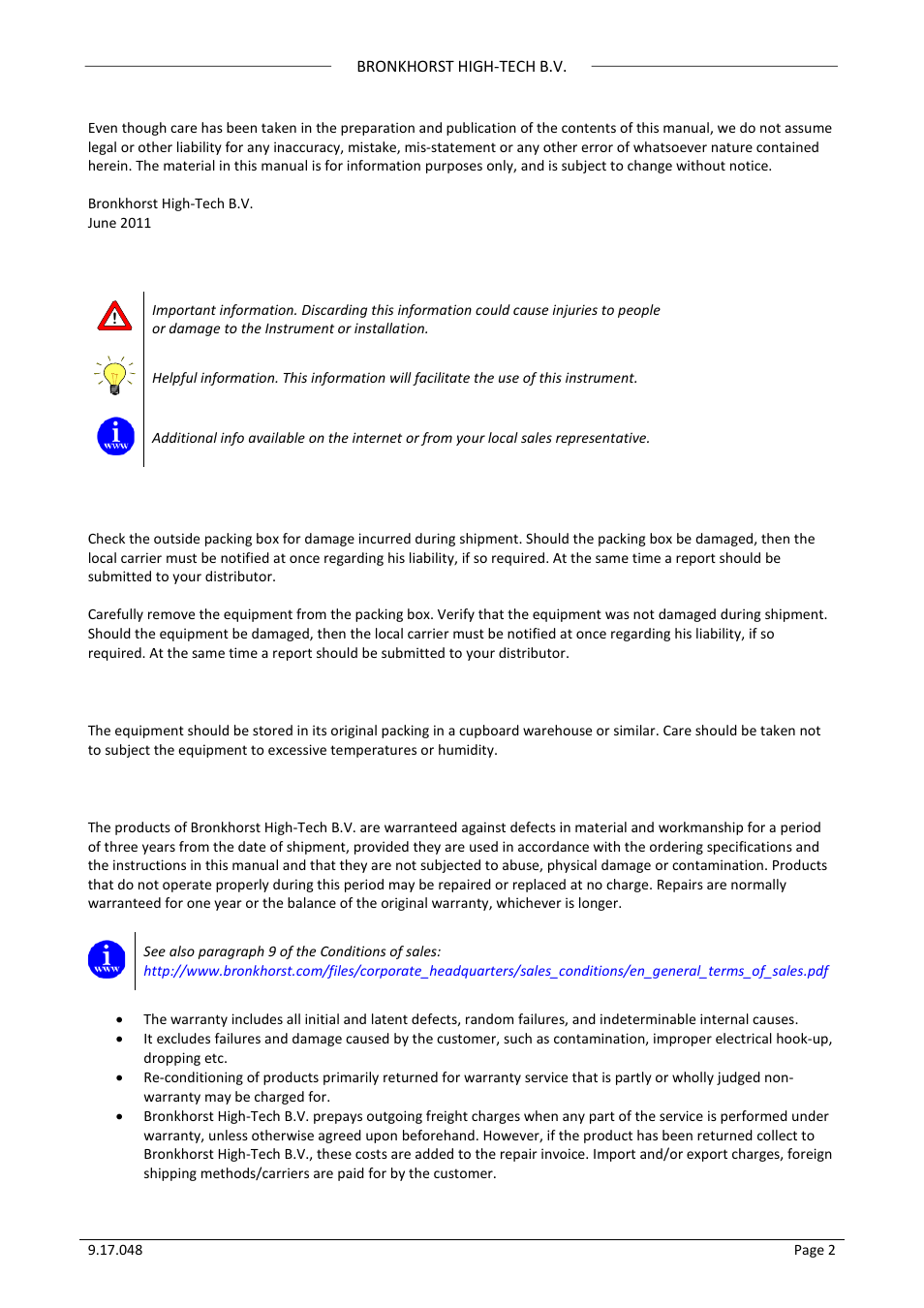 Bronkhorst BRIGHT (V2.00 and higher) User Manual | Page 2 / 40