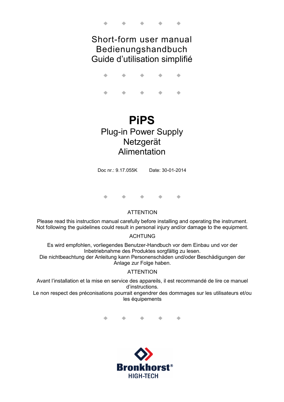 Bronkhorst PiPS User Manual | 16 pages