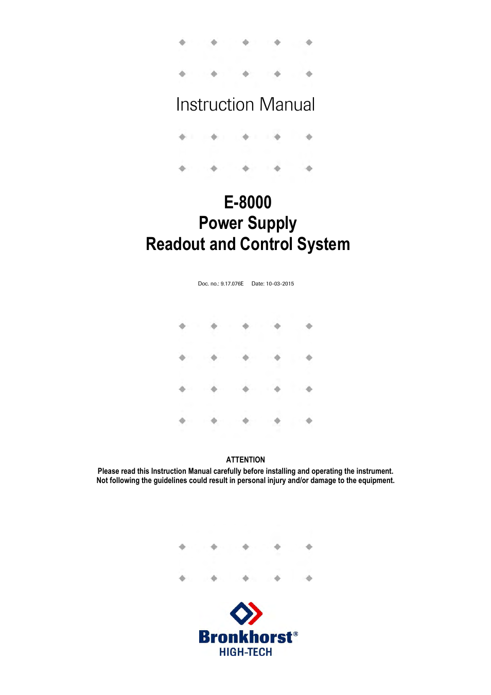 Bronkhorst E-8000 User Manual | 44 pages