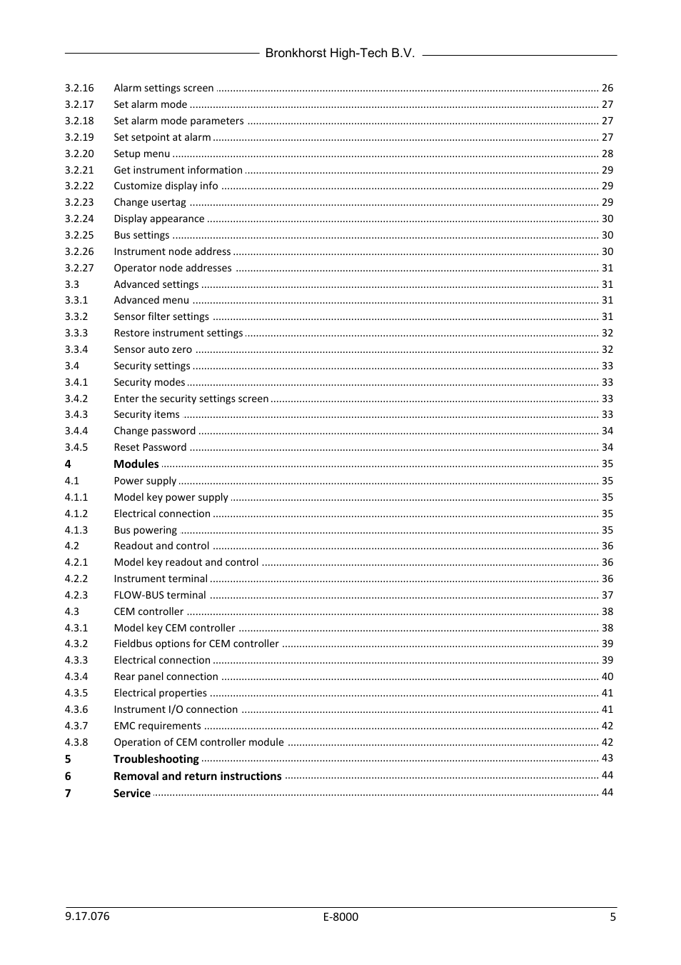 Bronkhorst E-8000 User Manual | Page 5 / 44