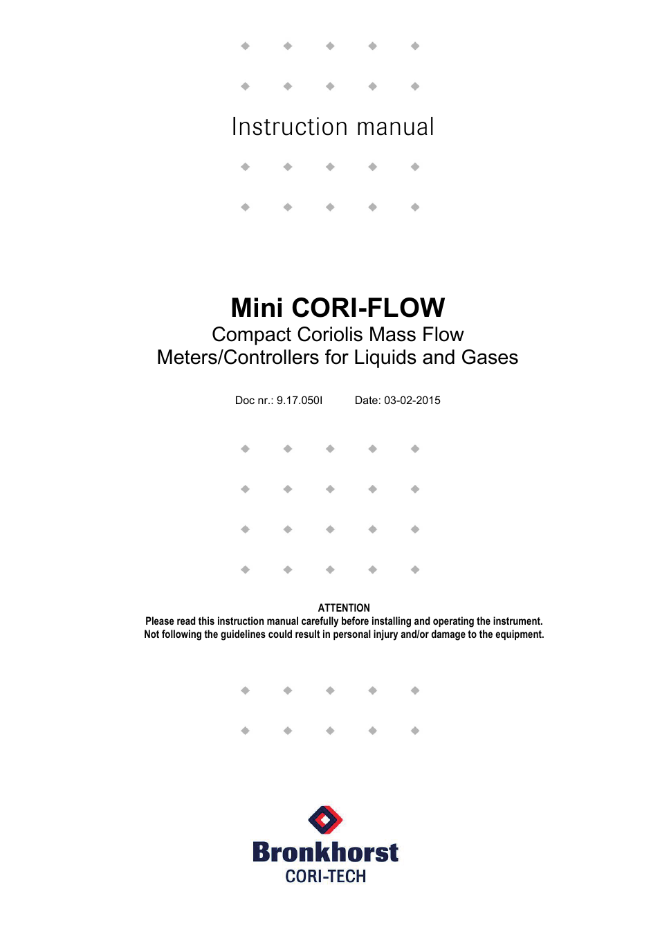 Bronkhorst Mini CORI-FLOW User Manual | 36 pages