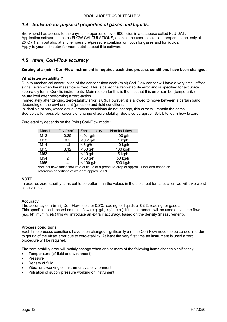 Mini) cori-flow accuracy, 5 (mini) cori-flow accuracy | Bronkhorst Mini CORI-FLOW User Manual | Page 12 / 36