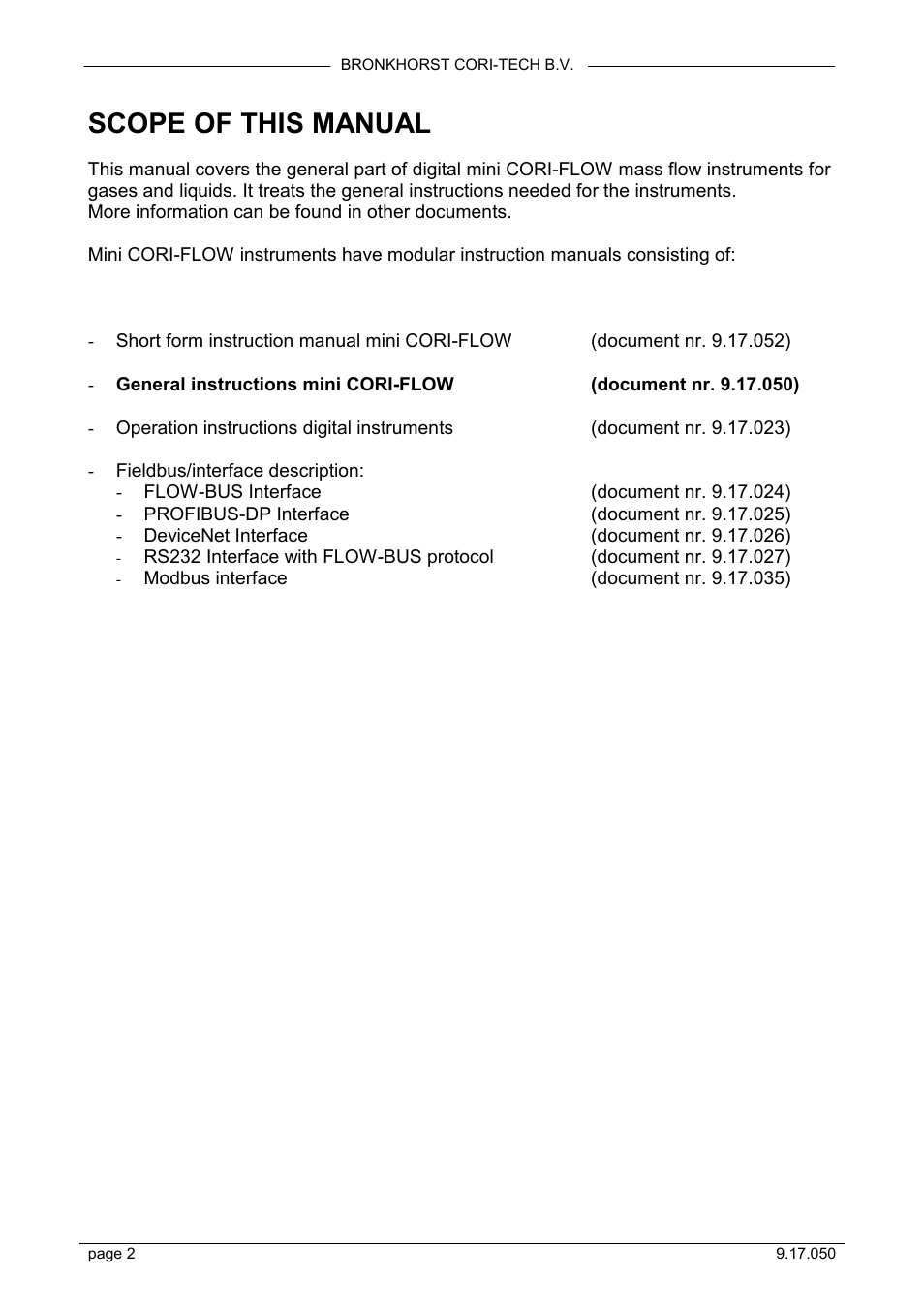 Scope of this manual | Bronkhorst Mini CORI-FLOW User Manual | Page 2 / 36