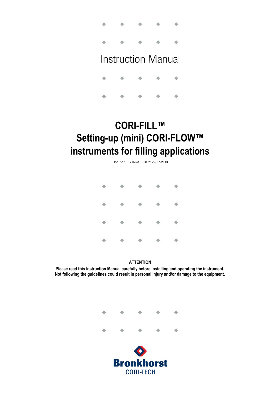 Bronkhorst CORI-FILL User Manual | 25 pages