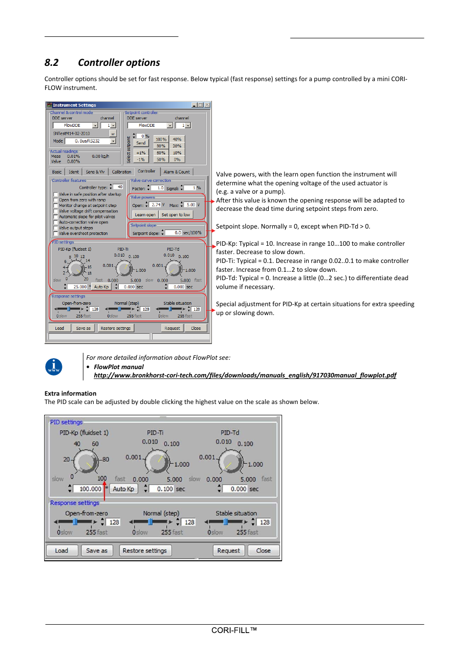 2 controller options, Controller options | Bronkhorst CORI-FILL User Manual | Page 20 / 25