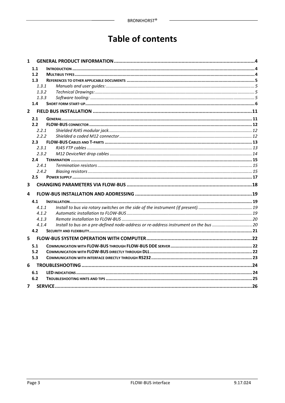 Bronkhorst FLOW-BUS interface User Manual | Page 3 / 26