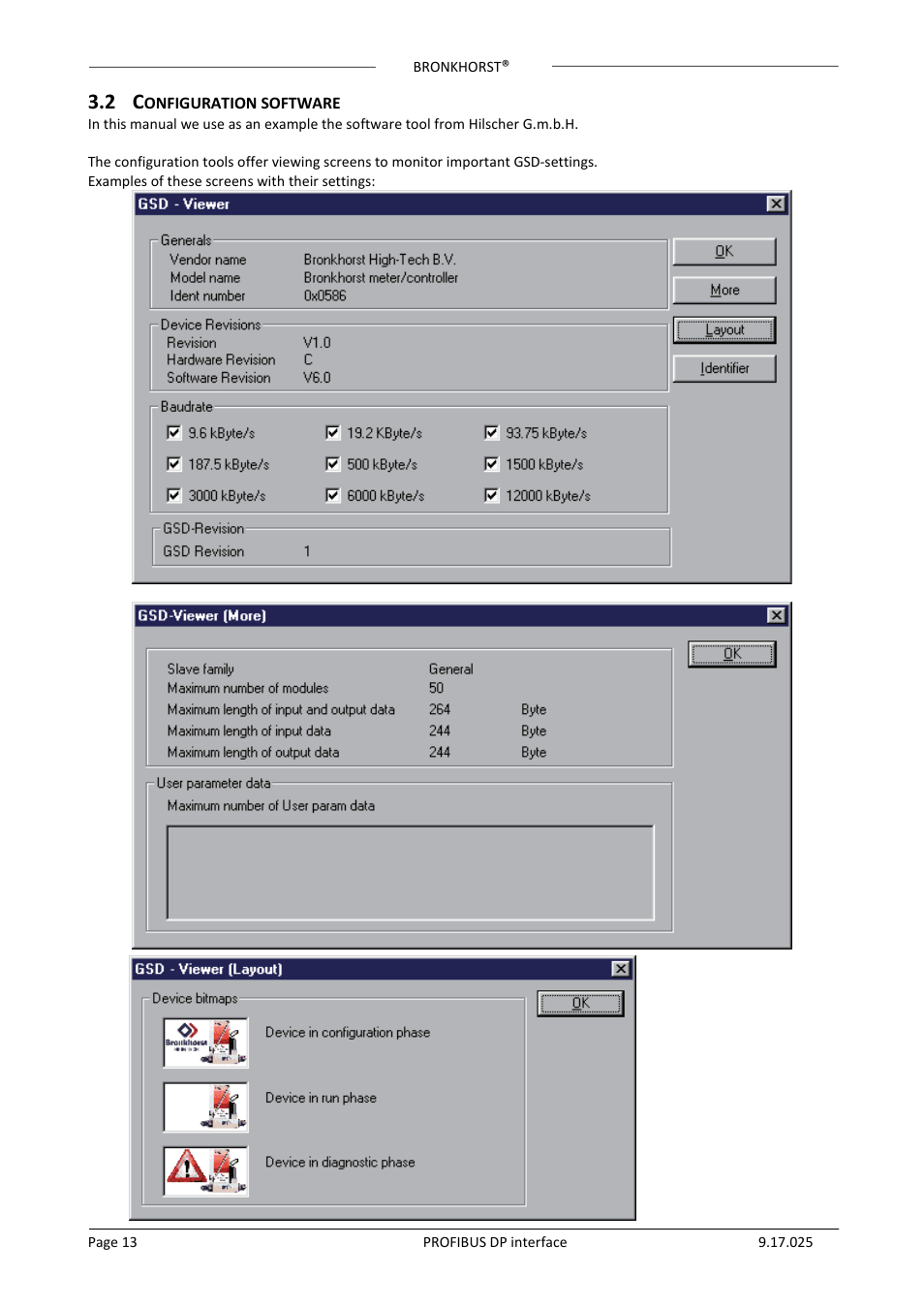 2 configuration software | Bronkhorst PROFIBUS-DP slave interface User Manual | Page 13 / 25