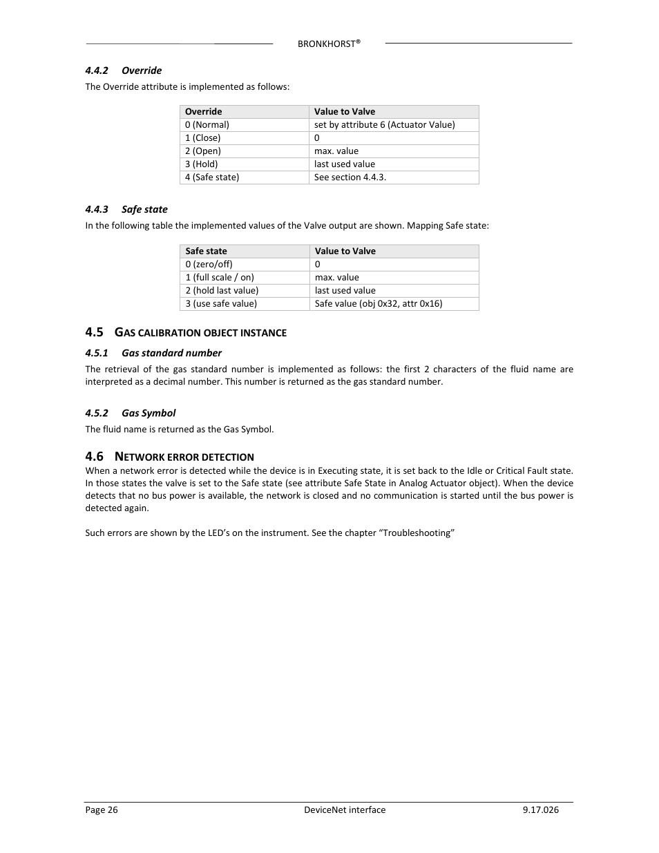 Bronkhorst DeviceNet slave interface User Manual | Page 26 / 43