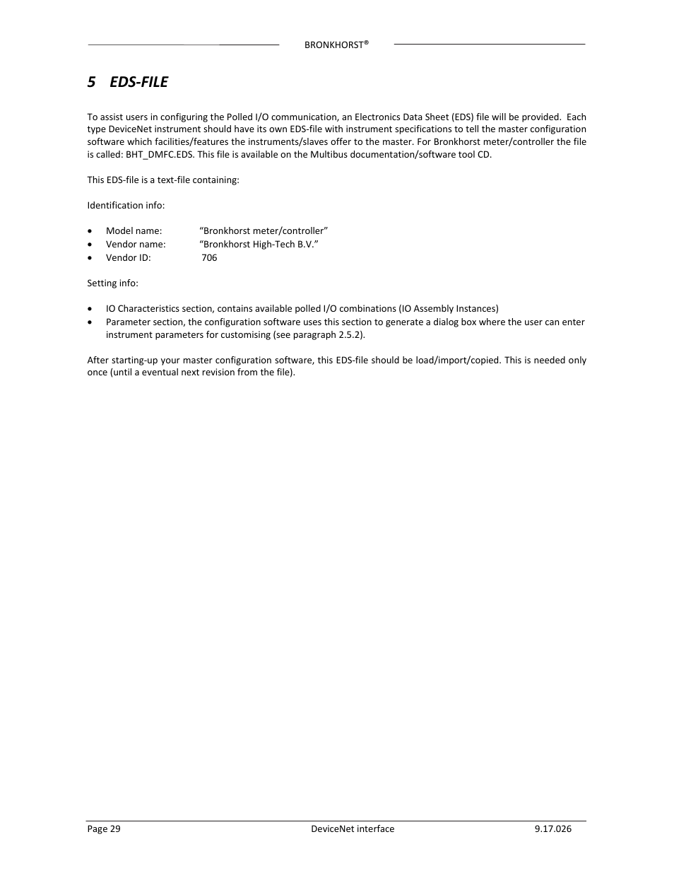 5 eds‐file | Bronkhorst DeviceNet slave interface User Manual | Page 29 / 43