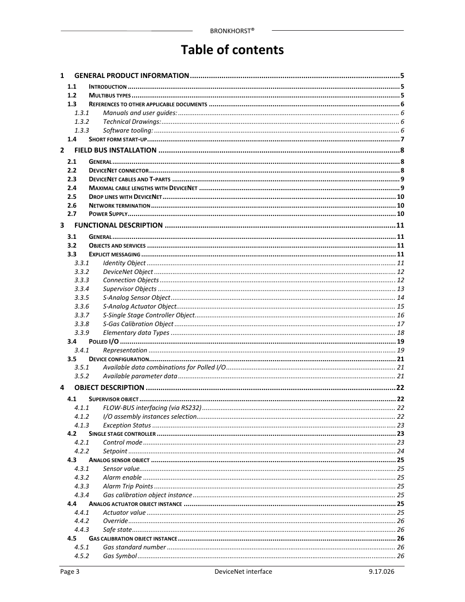 Bronkhorst DeviceNet slave interface User Manual | Page 3 / 43