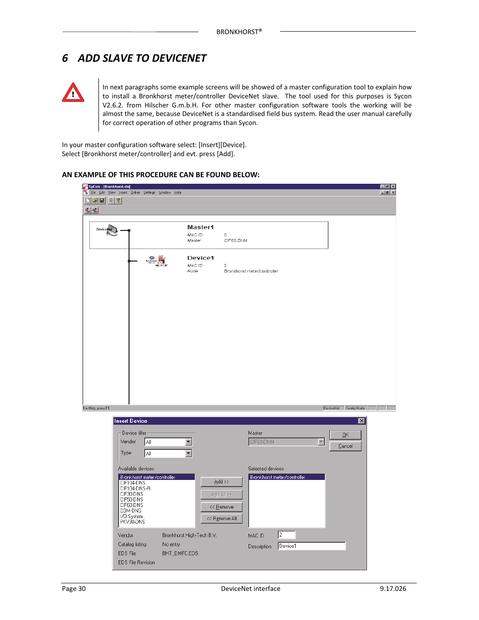 6 add slave to devicenet | Bronkhorst DeviceNet slave interface User Manual | Page 30 / 43