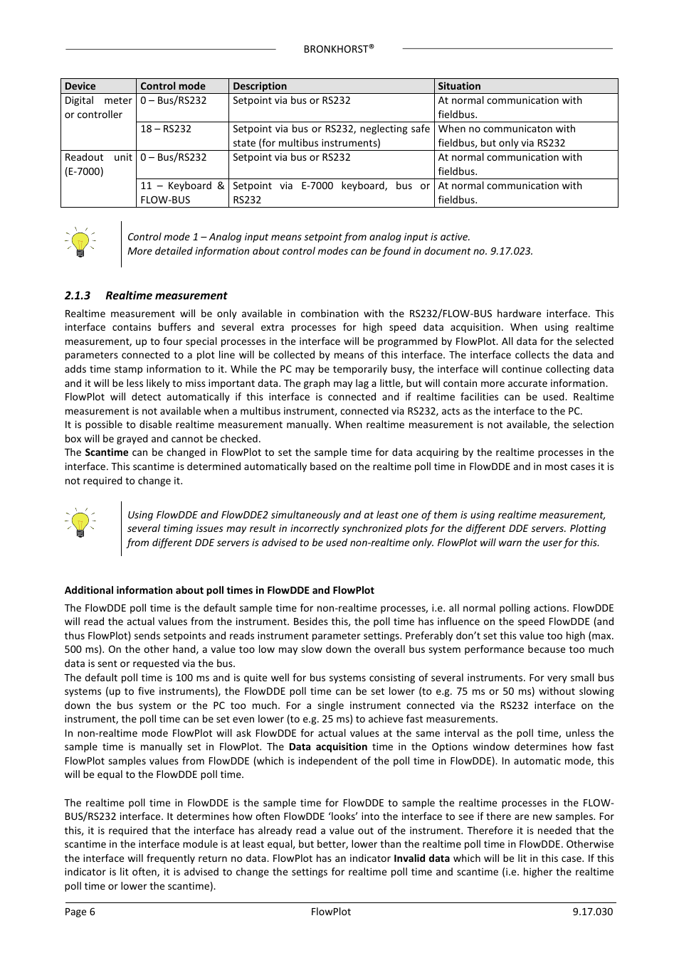 3 realtime measurement, Realtime measurement | Bronkhorst FlowPlot User Manual | Page 6 / 20