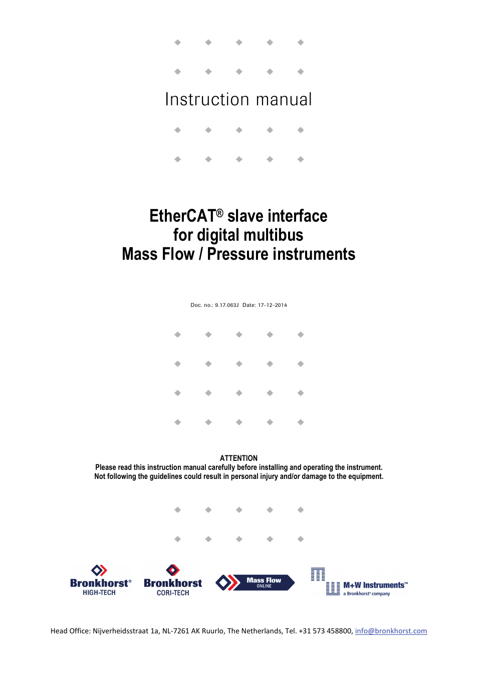 Bronkhorst EtherCAT User Manual | 24 pages