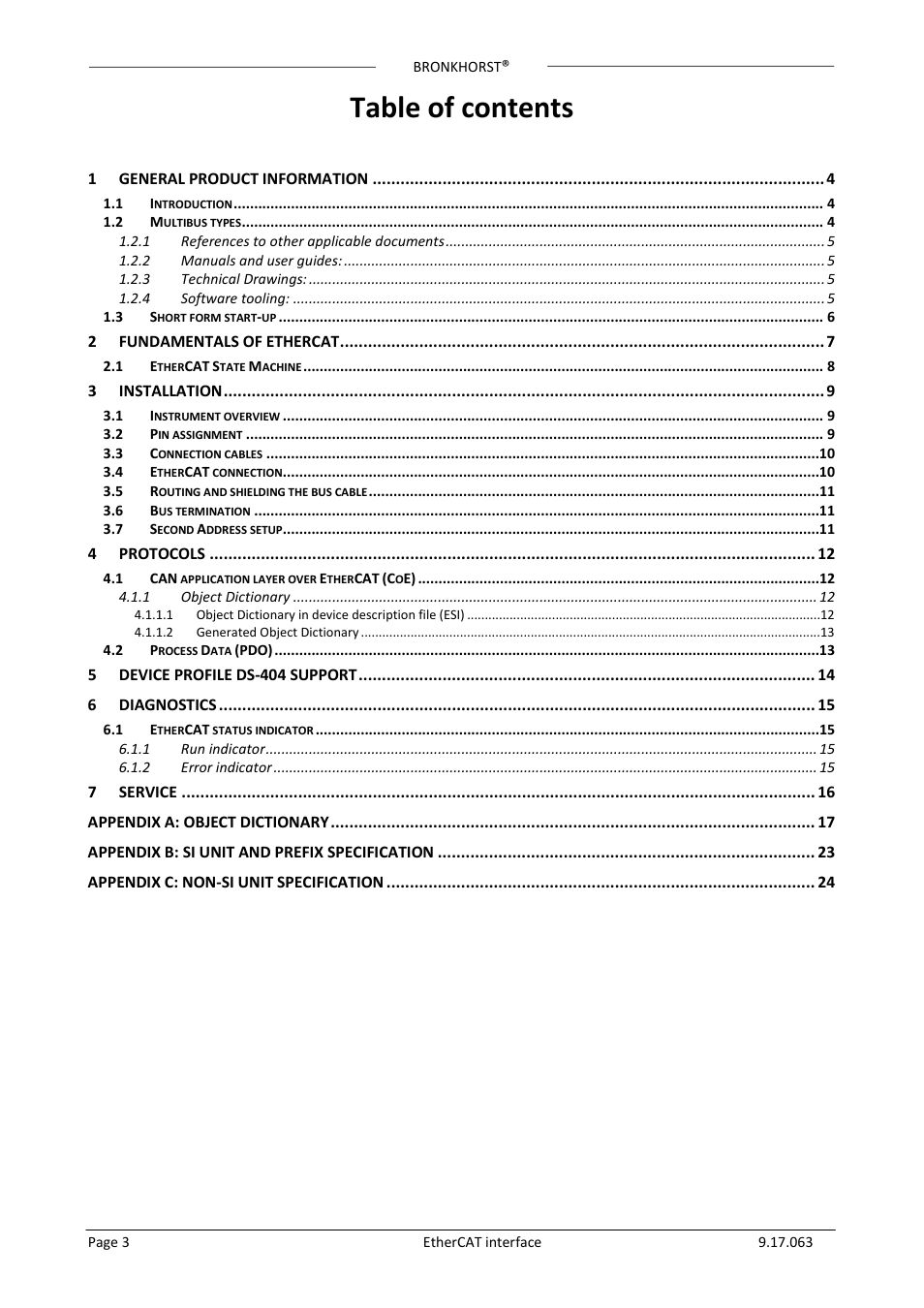 Bronkhorst EtherCAT User Manual | Page 3 / 24