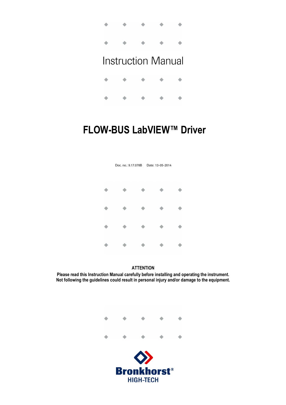 Bronkhorst FLOW-BUS LabVIEW Driver User Manual | 15 pages