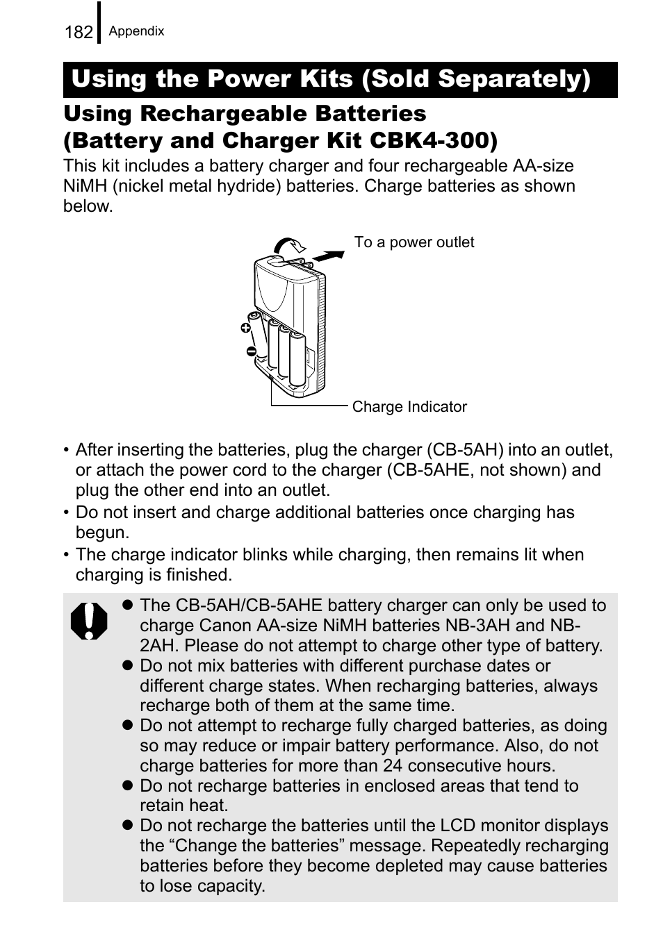 Using the power kits (sold separately), P. 182) | Canon A650 IS User Manual | Page 184 / 213