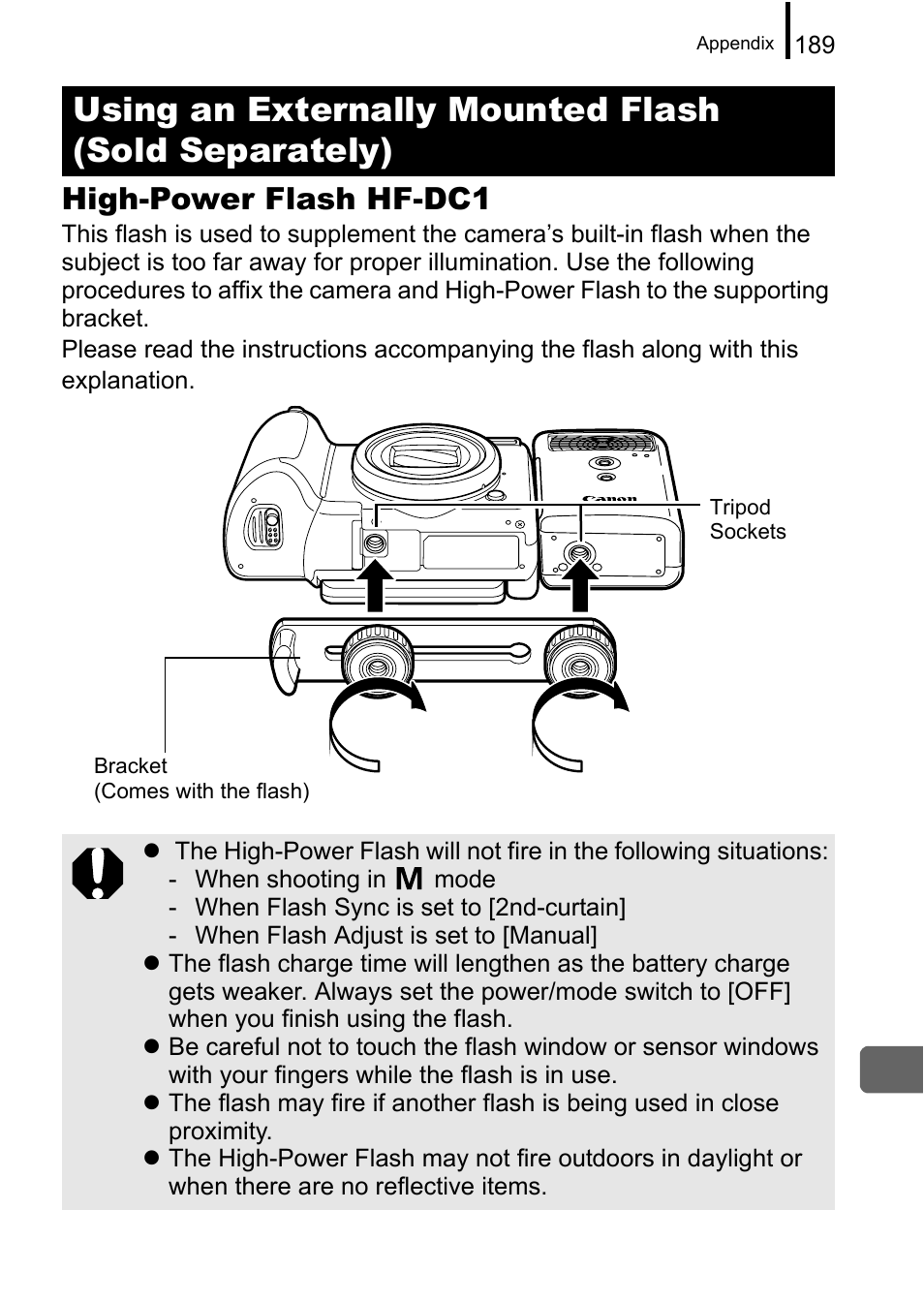 High-power flash hf-dc1 | Canon A650 IS User Manual | Page 191 / 213