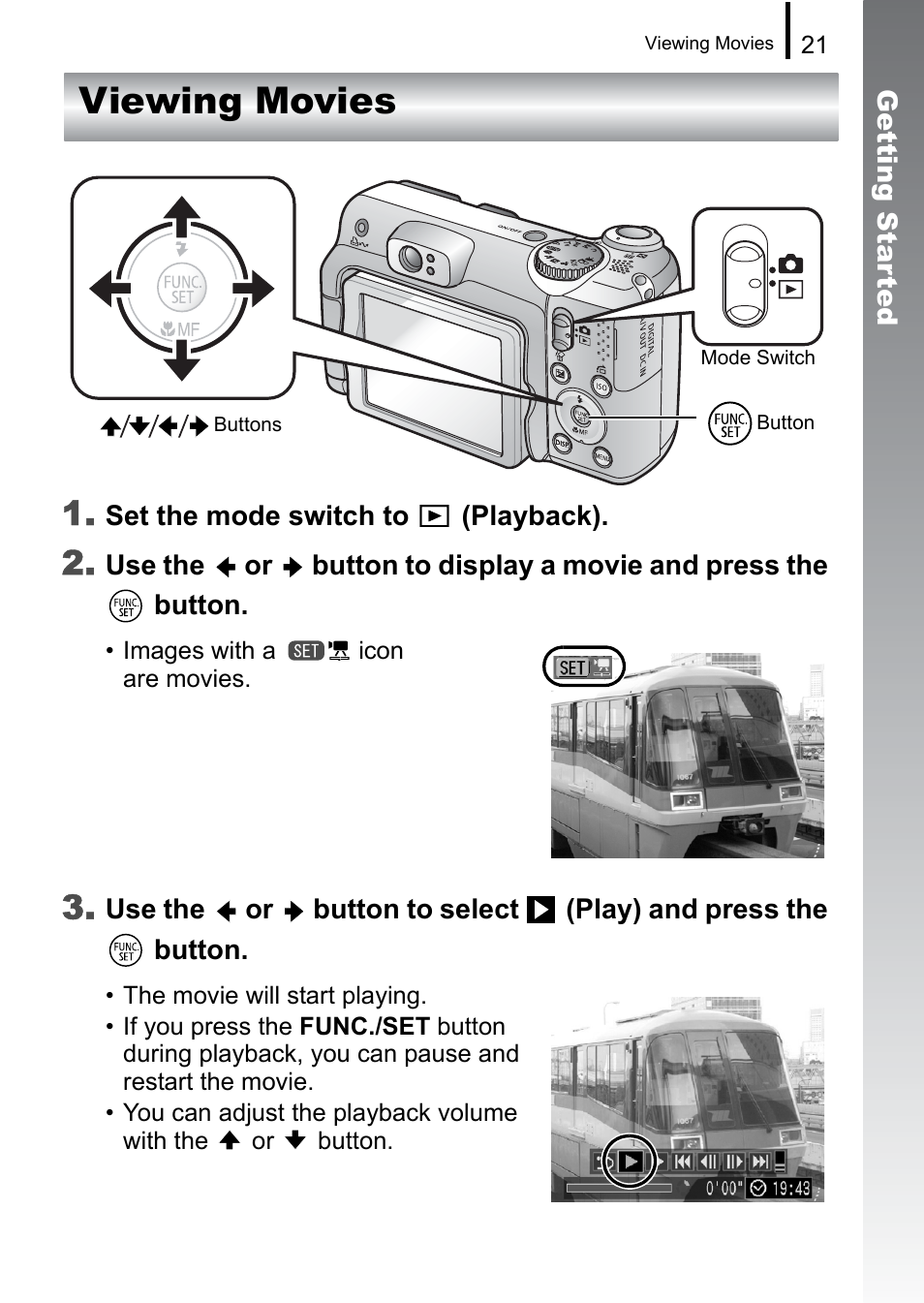 Viewing movies | Canon A650 IS User Manual | Page 23 / 213