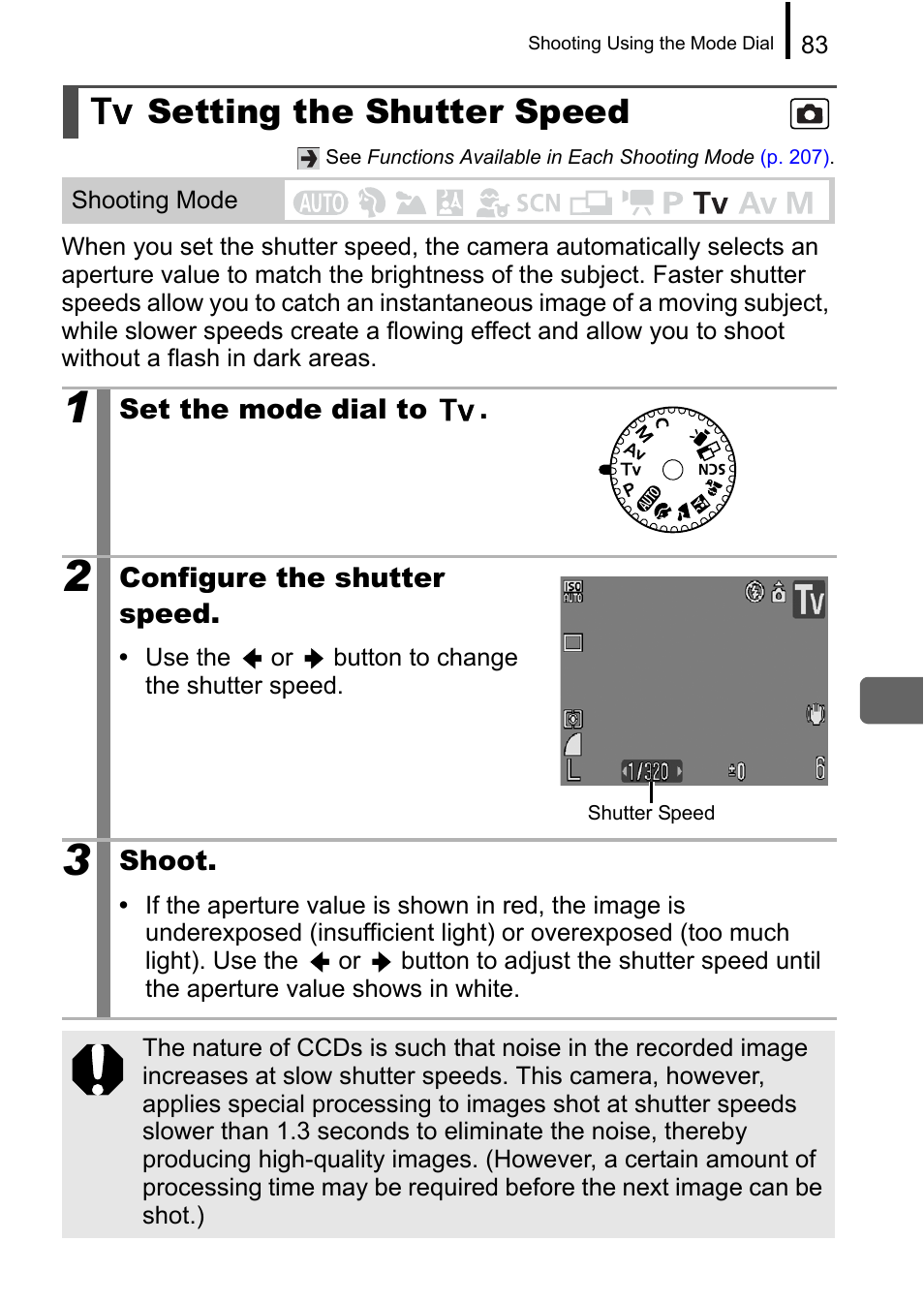 Setting the shutter speed, Pp. 83 | Canon A650 IS User Manual | Page 85 / 213