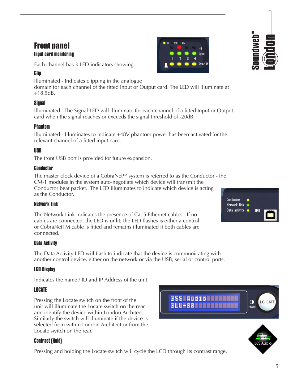 Front panel | BSS Audio BLU-16 Install Guide User Manual | Page 5 / 12