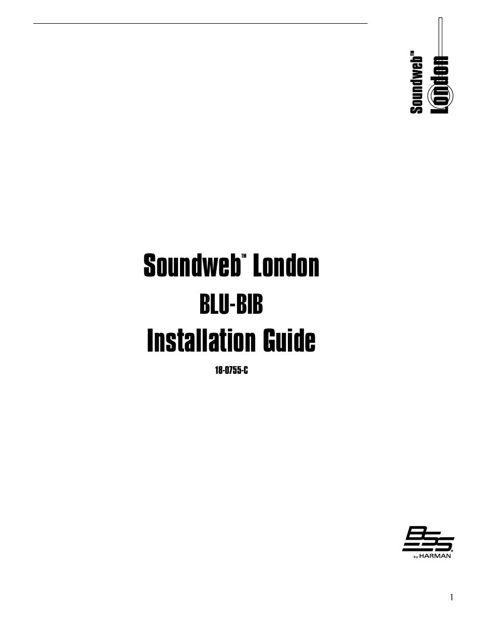 BSS Audio BLU-BIB Install Guide User Manual | 8 pages