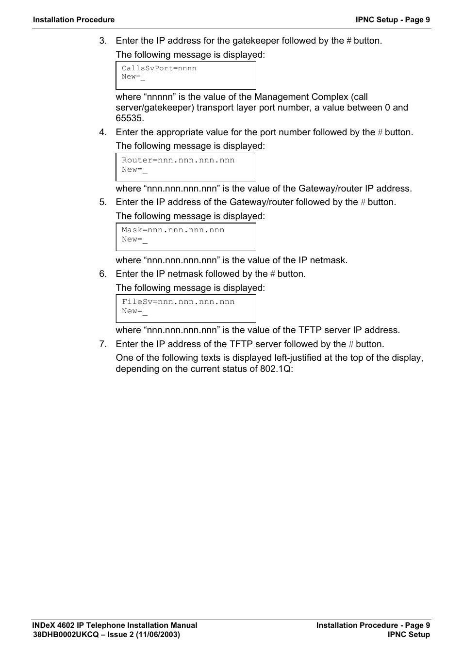 Avaya INDEX 4602 User Manual | Page 9 / 16