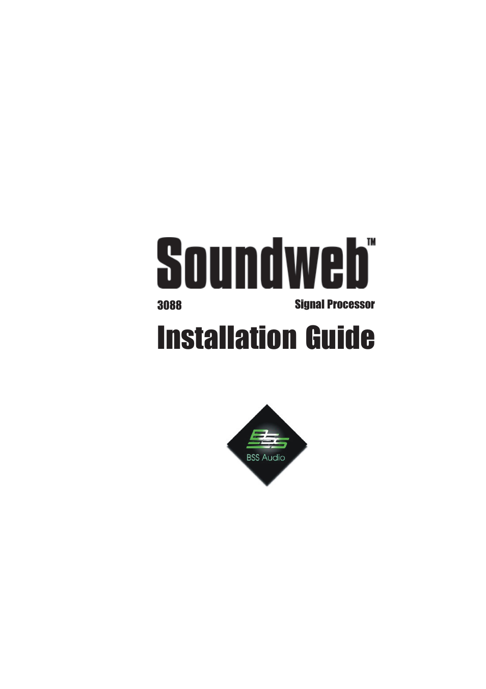 BSS Audio sw3088 Install Guide User Manual | 8 pages
