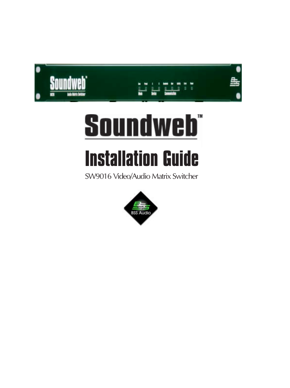 BSS Audio sw9016 Install Guide User Manual | 8 pages