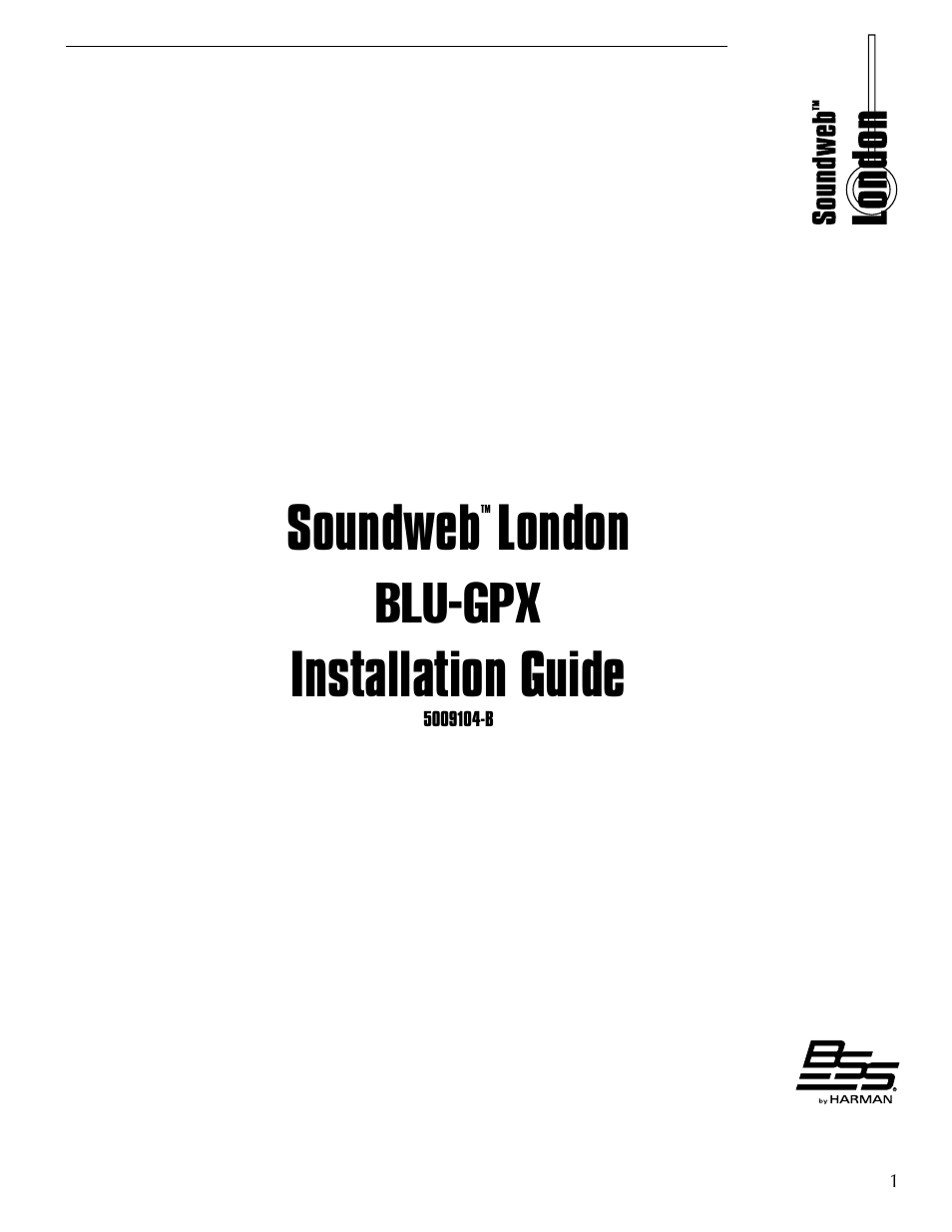 BSS Audio BLU-GPX Owner's Manual User Manual | 12 pages