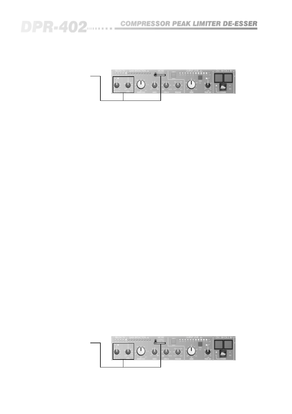 3 hf only de-essing and controls, De-essing and peak limiting | BSS Audio DPR-402 Owner's Manual User Manual | Page 26 / 48