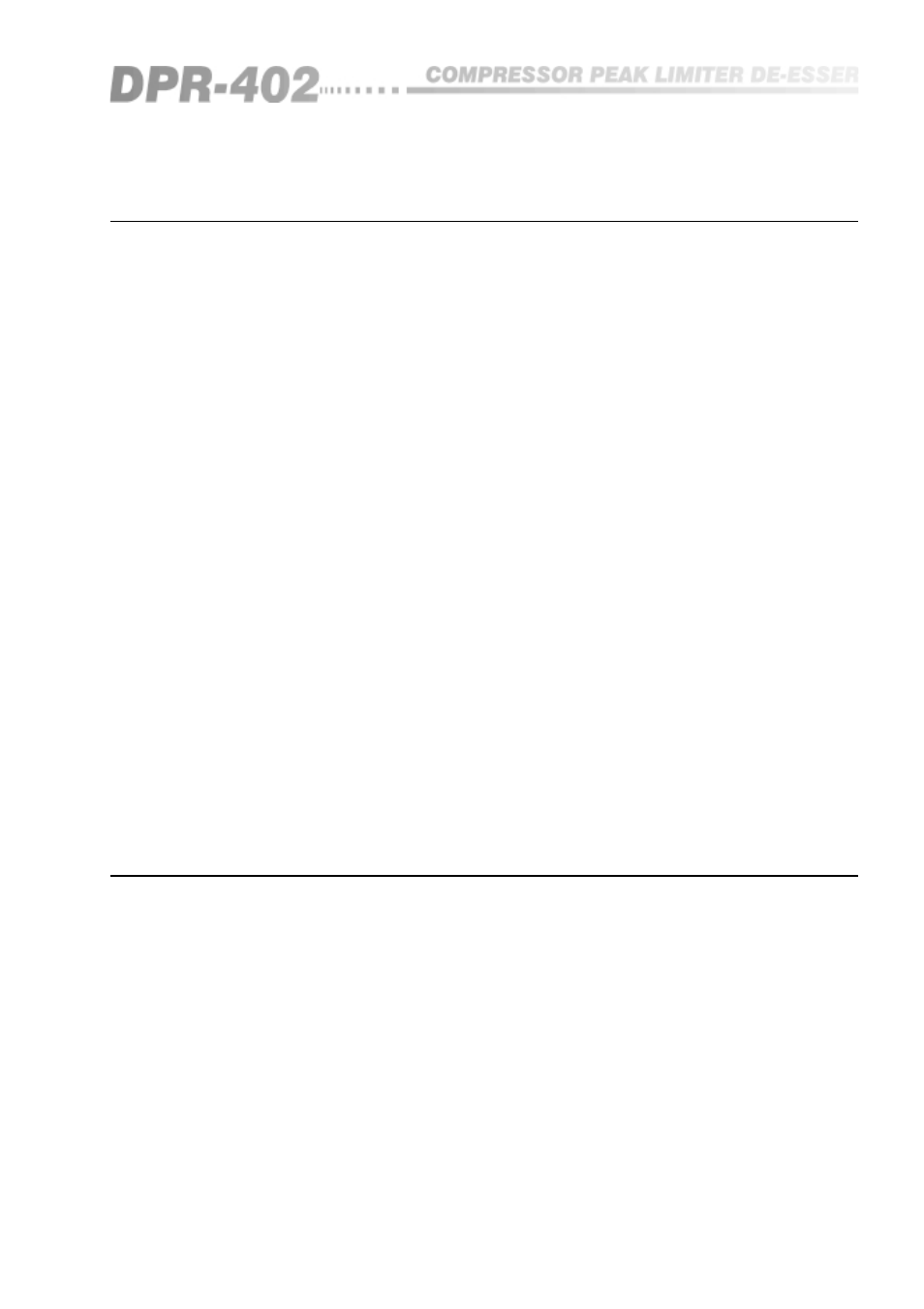 0 de-essing and peak limiting, 0 the bss dpr-402 | BSS Audio DPR-402 Owner's Manual User Manual | Page 9 / 48