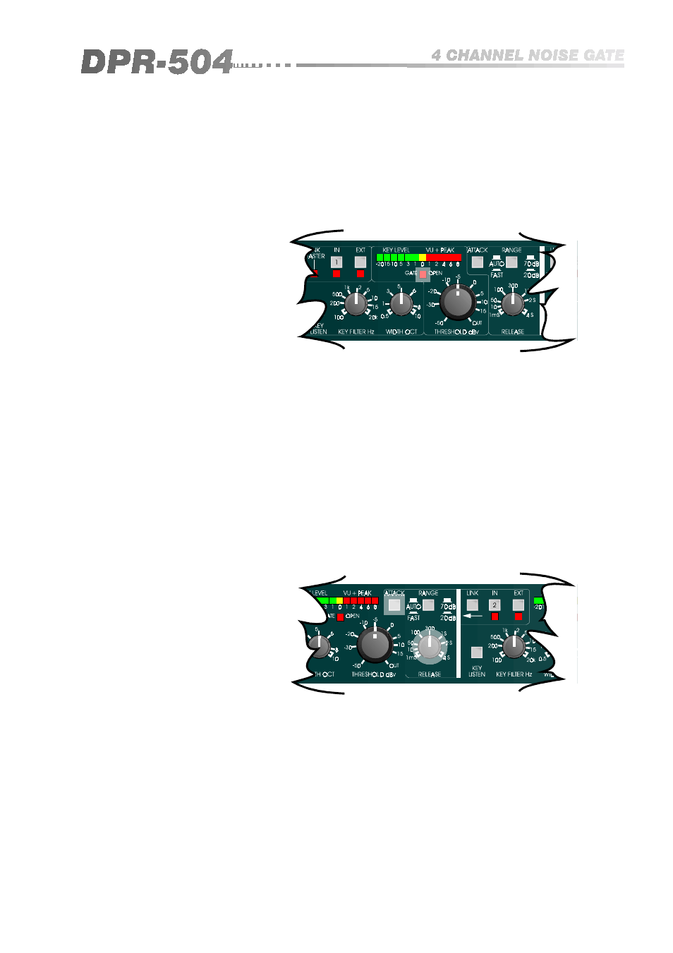 6 attack, release & hold, 5 gate open indicator | BSS Audio DPR-504 Owner's Manual User Manual | Page 17 / 28