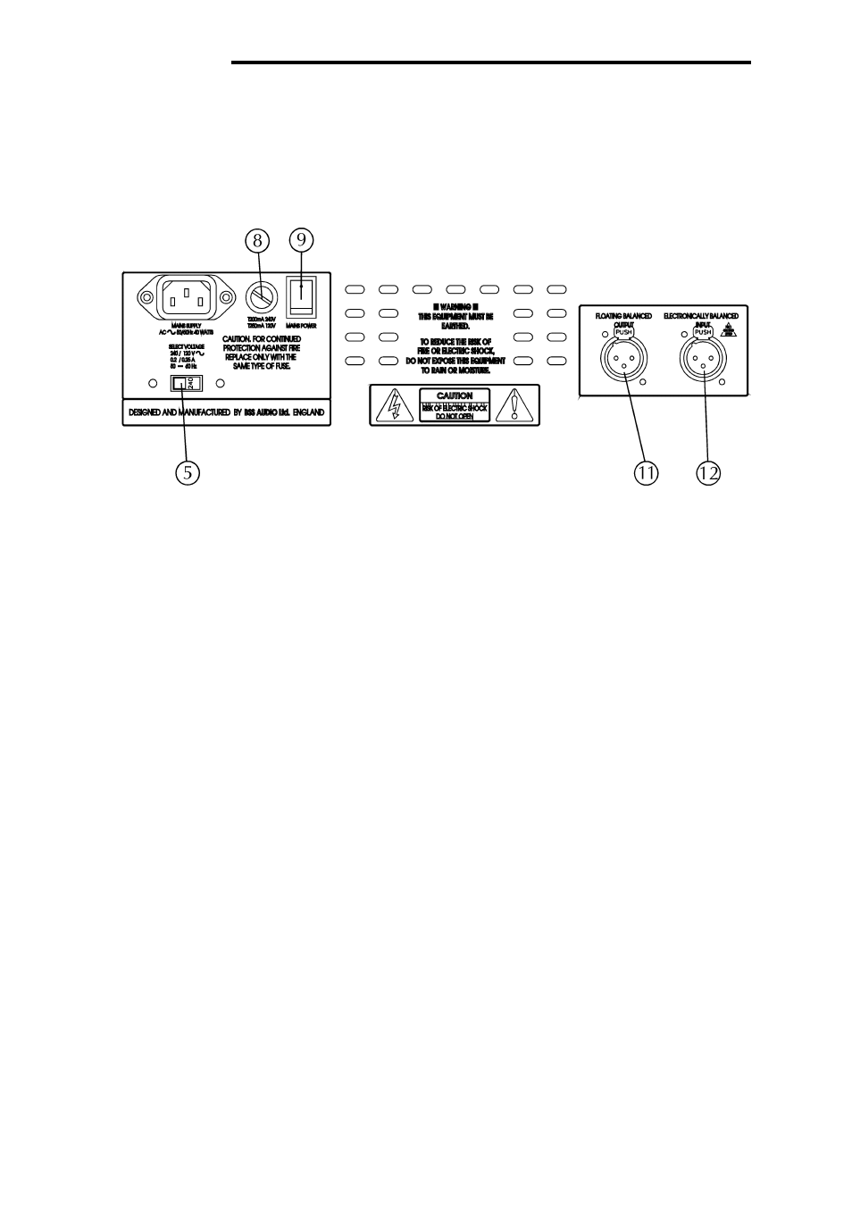 Rear panel 5.2 rear panel | BSS Audio FCS-960 Owner's Manual User Manual | Page 12 / 26