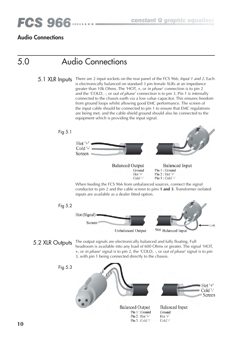 0 audio connections | BSS Audio FCS-966 Owner's Manual User Manual | Page 10 / 32