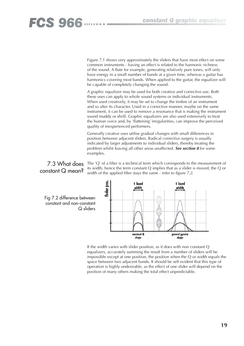 3 what does constant q mean | BSS Audio FCS-966 Owner's Manual User Manual | Page 19 / 32