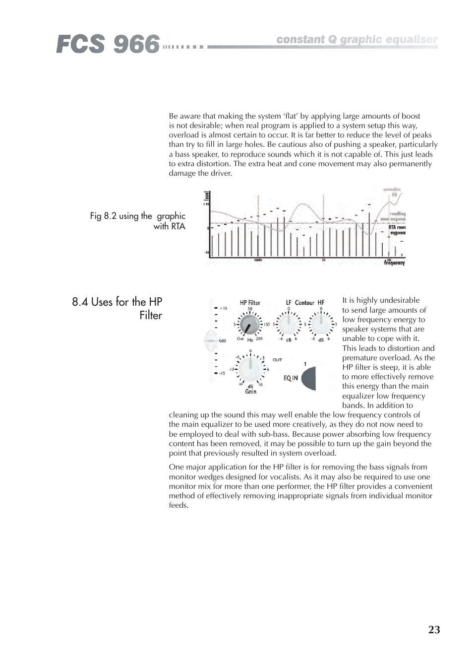 4 uses for the hp filter | BSS Audio FCS-966 Owner's Manual User Manual | Page 23 / 32