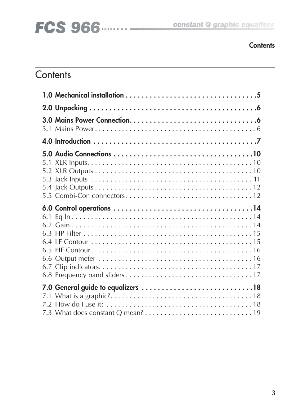 BSS Audio FCS-966 Owner's Manual User Manual | Page 3 / 32