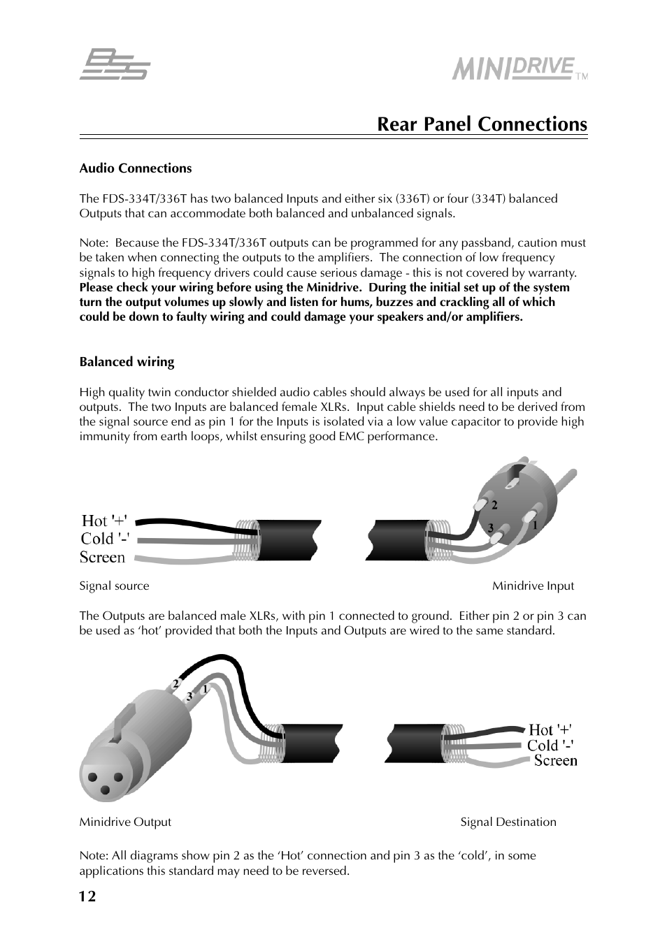 BSS Audio FDS-334T Owner's Manual User Manual | Page 12 / 56