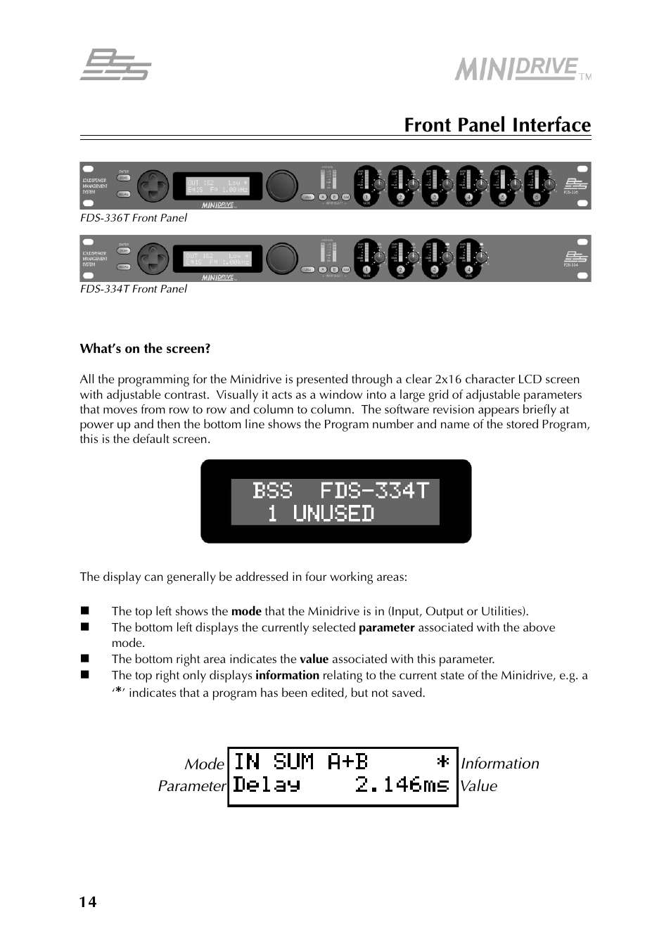 BSS Audio FDS-334T Owner's Manual User Manual | Page 14 / 56