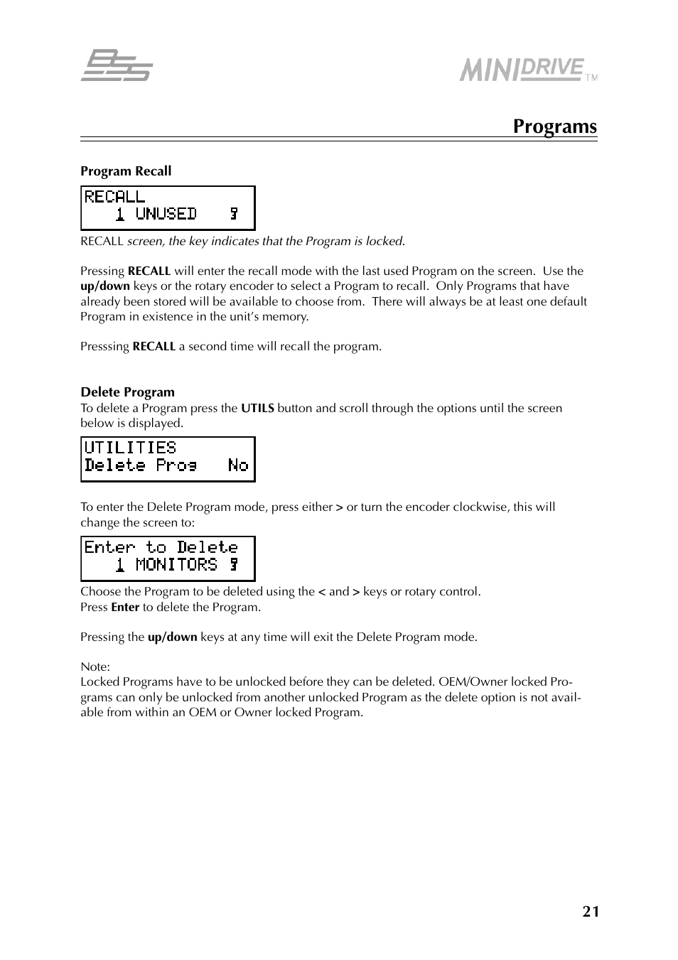 BSS Audio FDS-334T Owner's Manual User Manual | Page 21 / 56