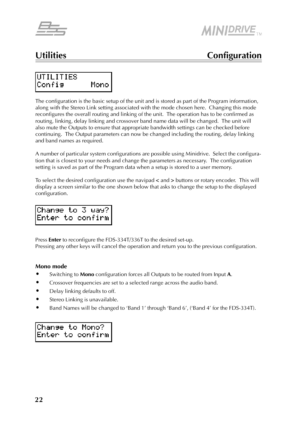BSS Audio FDS-334T Owner's Manual User Manual | Page 22 / 56