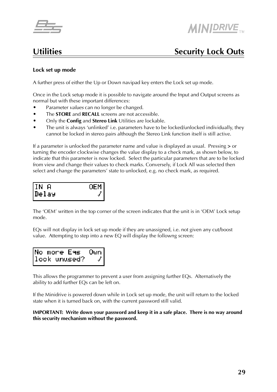 BSS Audio FDS-334T Owner's Manual User Manual | Page 29 / 56