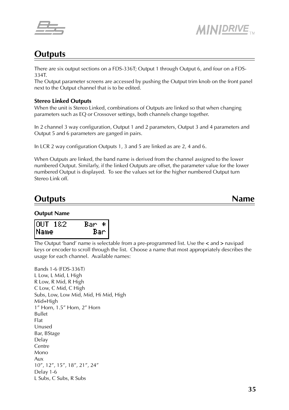 BSS Audio FDS-334T Owner's Manual User Manual | Page 35 / 56