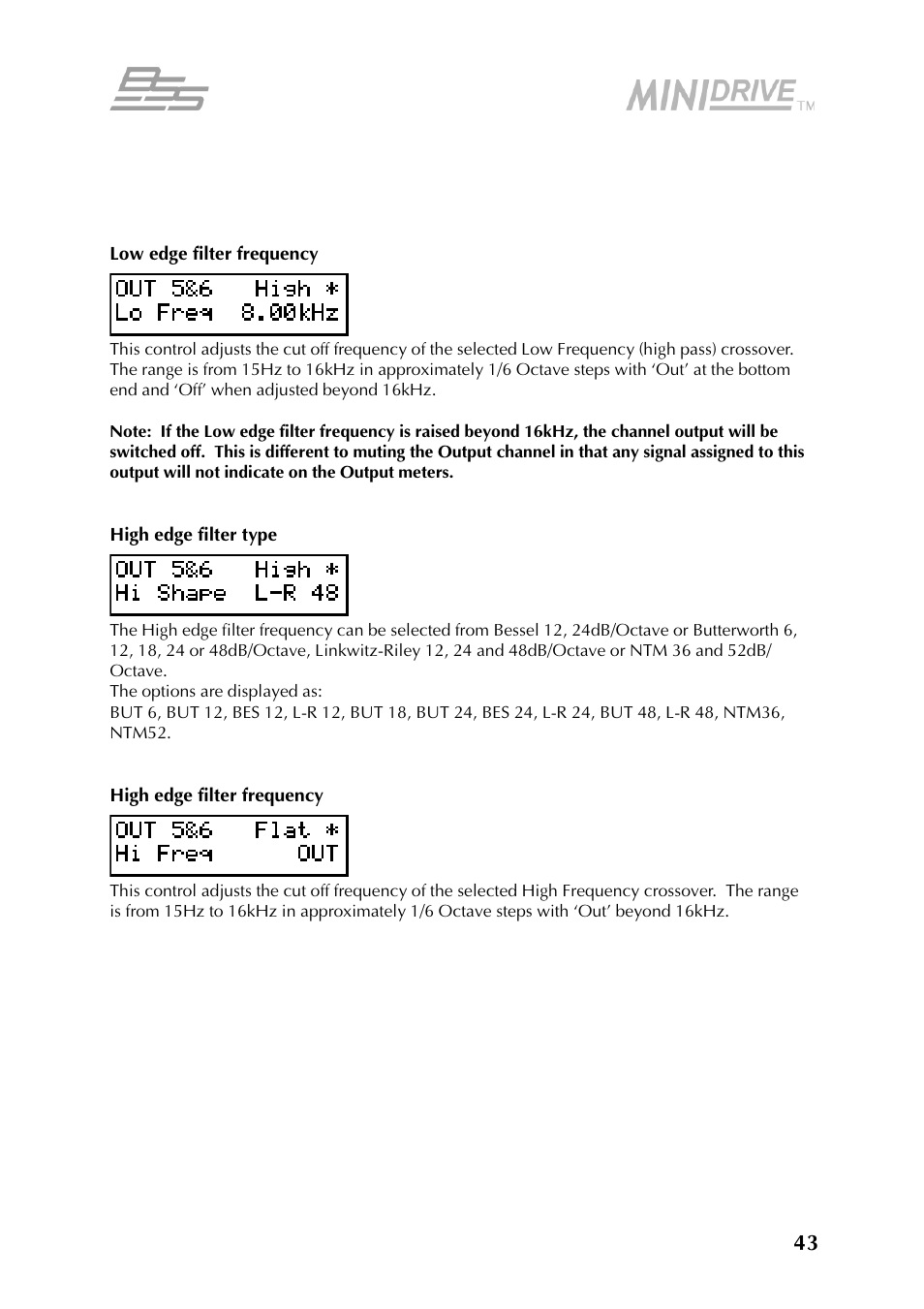 BSS Audio FDS-334T Owner's Manual User Manual | Page 43 / 56