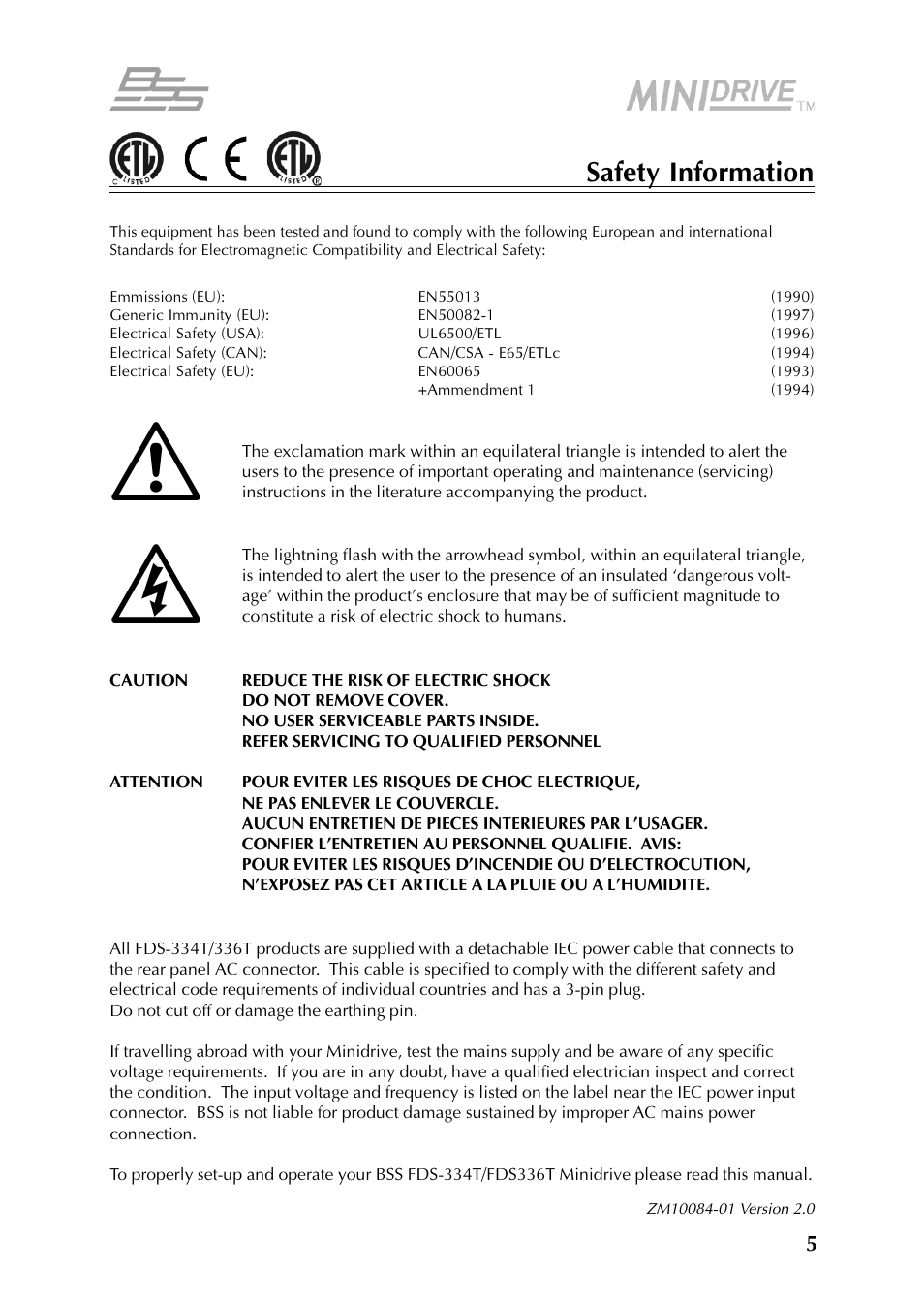 BSS Audio FDS-334T Owner's Manual User Manual | Page 5 / 56