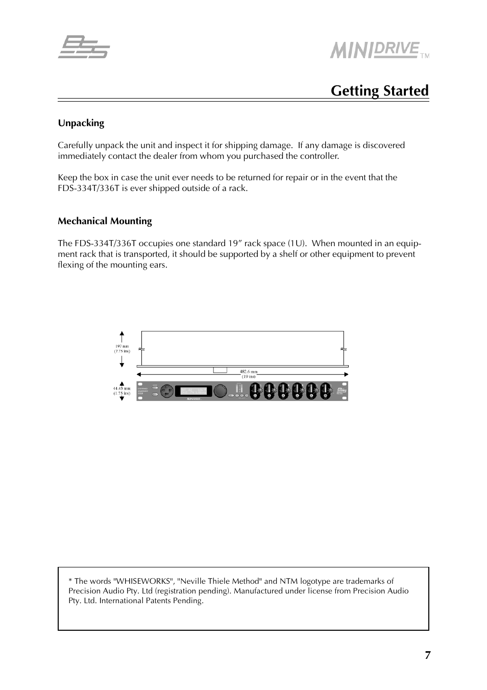 BSS Audio FDS-334T Owner's Manual User Manual | Page 7 / 56
