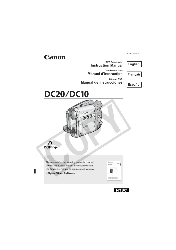 Canon DC20  EN User Manual | 148 pages